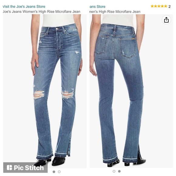 Joe’s Microflare High Rise Skinny Flare Ripped Distressed Jeans Size 24 Midge - Picture 1 of 10